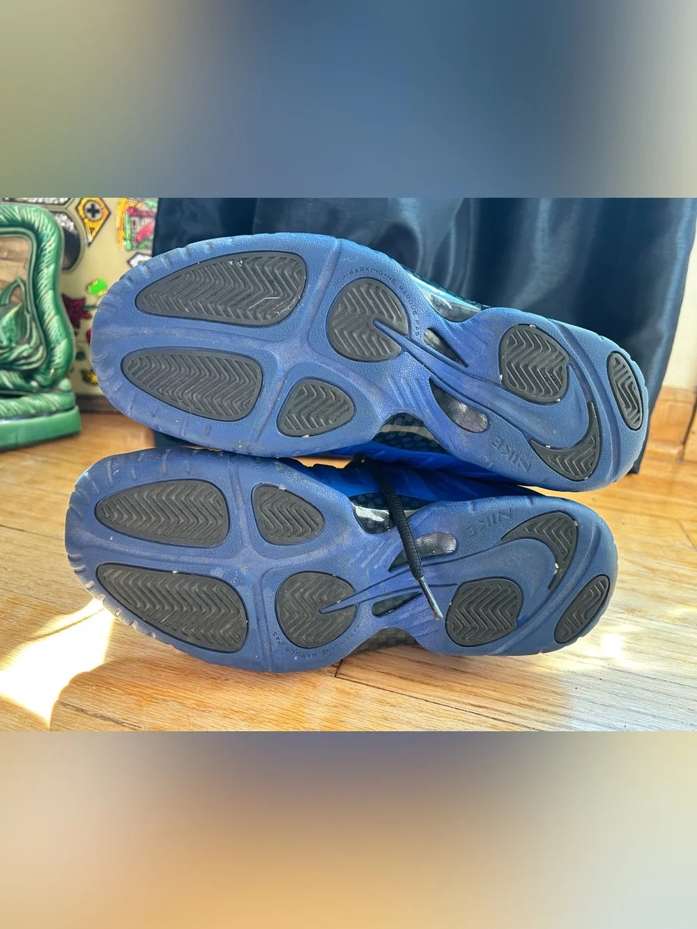 Nike Air Foamposite Pro  Blue Black Boys 7Y 644792-402 High Top Sneaker